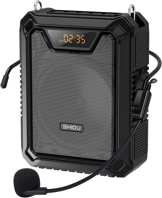 Shidu M808 Portable Voice Amplifier with Wired Mic -(Black) Outdoor PA System(18 W)