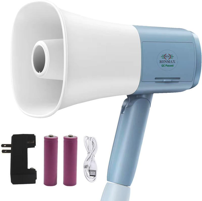 RENMAX Portable Horn Speaker Recorder Megaphone Rechargeable with Recording, Bluetooth/ USB Loudspeaker Outdoor PA System(40 W)