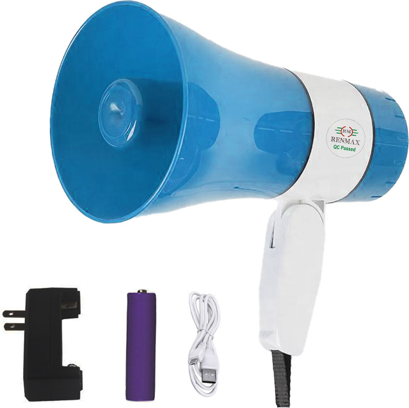 RENMAX Rechargeable Portable Megaphone Foldable Handle Speaker Horn with Bluetooth/USB & Voice Assistance Outdoor PA System(30 W)