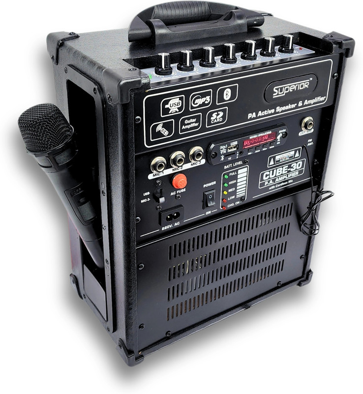 Superior Professional Cube Series Amplifier, Portable Cube Series Amplifier with Cordless Mic Indoor, Outdoor PA System(30 W)