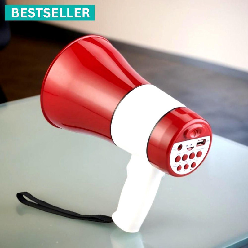 FRONY Handheld (Megaphone with Recorder) (Bhopu Talk Record Play) & Siren MusicOI288 Handheld (Megaphone with Recorder) Siren Music Loud Speaker for AnnouncingOI288 Outdoor, Indoor PA System(30 W)