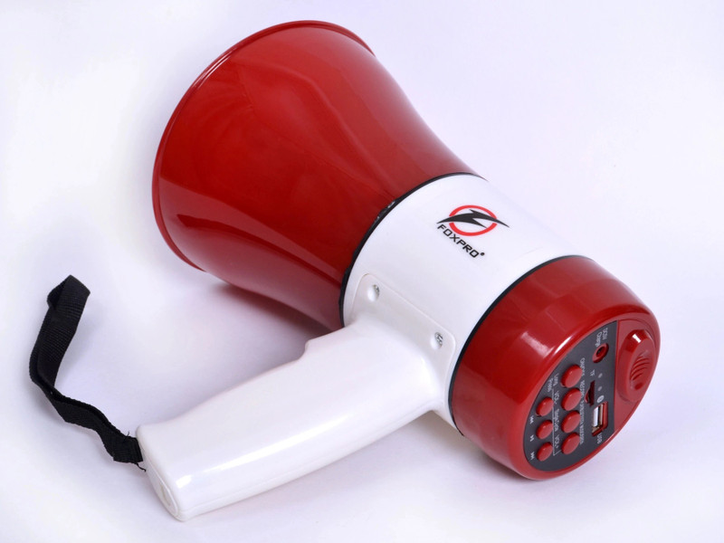 Foxpro Speaker 30 Watts Handheld Megaphone with Recorder; Talk Record Play Siren Music and Tour Guide Megaphone Loud Speaker Trumpets Recording Speaker Horn with USB & SD Card Port for Announcing FP-556 BT Outdoor PA System(30 W)