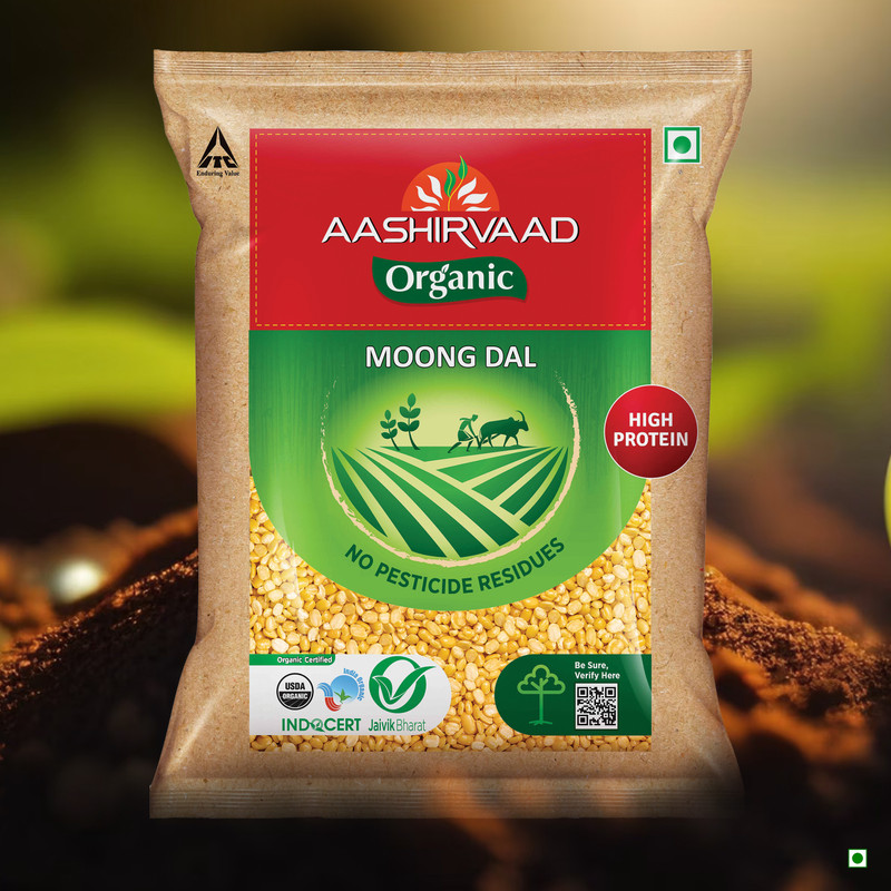 AASHIRVAAD Organic Moong Dal (Split)(1 kg)