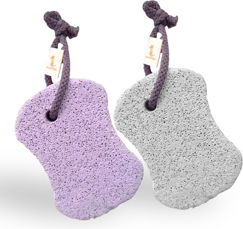 MAJESTIQUE Pumice Stone 2 pcs, Pedicure Stone for Body, Bath Stone, Foot, Elbows Dead Skin
