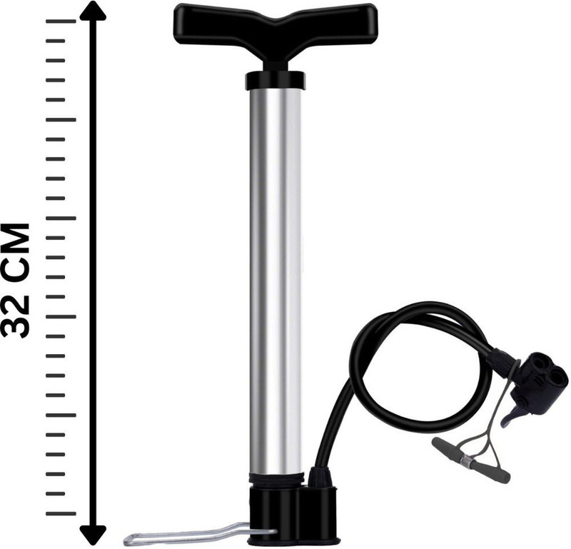 GJSHOP Durable Hand Air Pump for Bicycle Tyres & All Sports Balls , Easy High Pressure Ball, Balloon, Basketball Pump, Bicycle, Volleyball Pump, Football Pump, Handball Pump Pump(Silver)