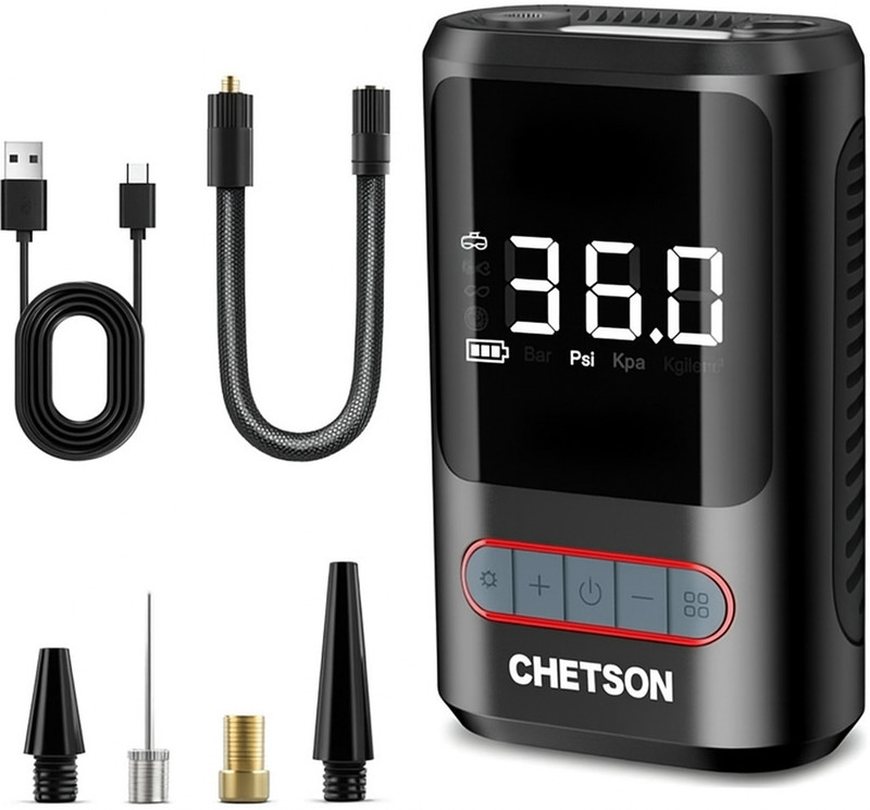 Chetson 170 psi Tyre air pump for car & bike Car, Motorcycle, Bicycle, Handball Pump Pump(Multicolor)