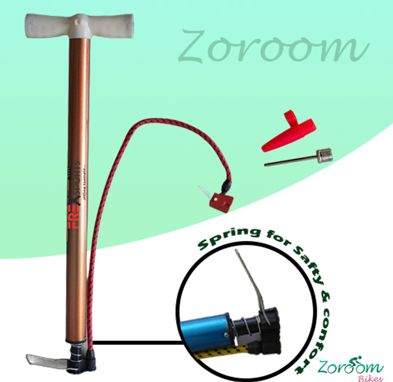 Zoroom Heavy Duty Multipurpose Cycle & Football Pump with Safety Spring Nozzle Included Bicycle Pump(Multicolor)