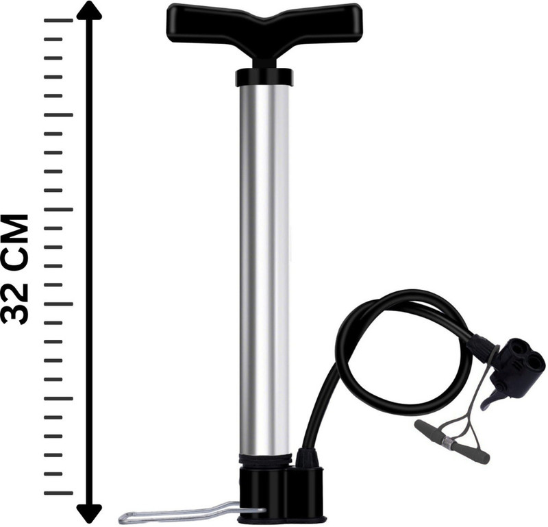 Shopeleven Heavy-Duty Air Pump for Bicycles, Basketballs, Footballs & Other Inflatables Ball, Basketball Pump, Bicycle, Football Pump, Handball Pump, Volleyball Pump Pump(Silver)