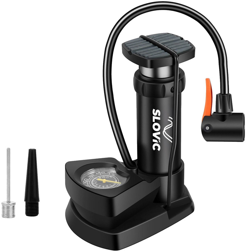 SLOVIC Cycle Pump Build for MultiPurpose Use - Easy To Carry | Bicycle, Basketball Pump, Motorcycle, Football Pump, Ball, Volleyball Pump, Car Pump(Black)