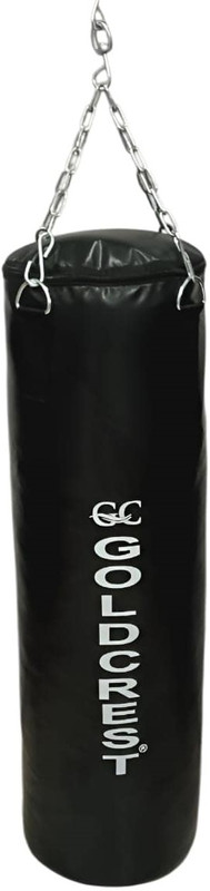 GOLDCREST 143 Punching Bag with Hanging Chain | Boxing | MMA | Muay Thai | Black Colour Hanging Bag(2 Feet, 24 inch)