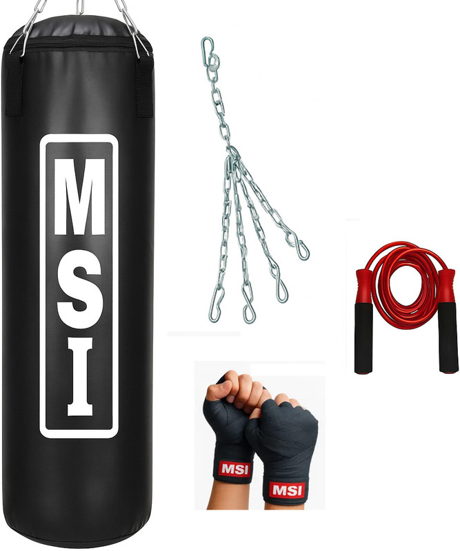 Monika Sports MSI Professional Unfilled Punching Bag Set Hanging Bag(3 Feet, 36 inch)