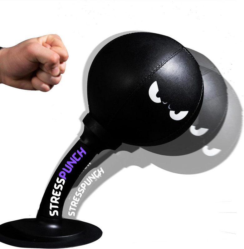 STRESSPUNCH Desktop Speed Ball, Boxing Bag, Strong Spring Stress Relief for Home Office Body Bag(Medium, 37 cm)