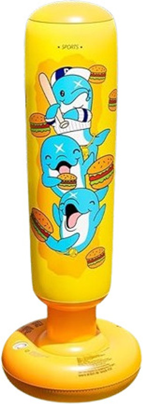 kankinmart Inflatable Punching Bag for Kids – Dolphin Cartoon Design, Standing Bounce Standing Bag(medium, 12 inch)