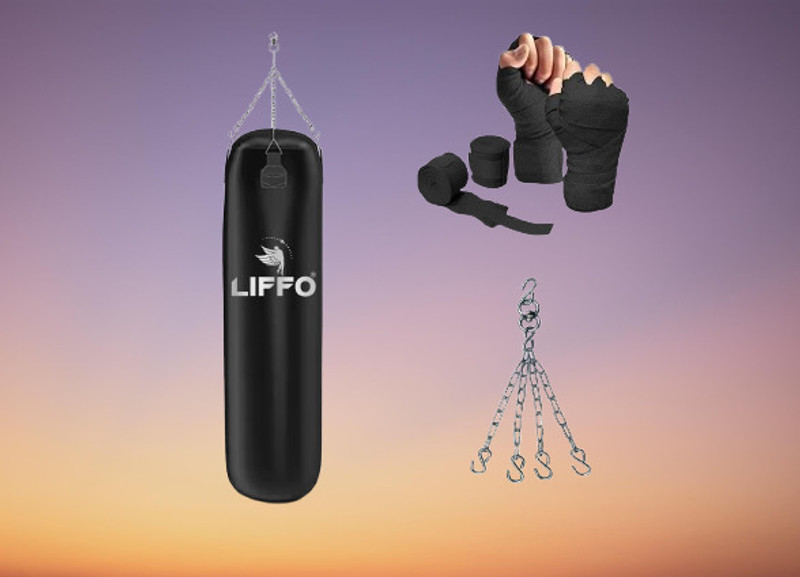 Liffo Punching Bag for Home Gym Heavy Duty (2FT) Hanging Bag(2FT, 24 inch)