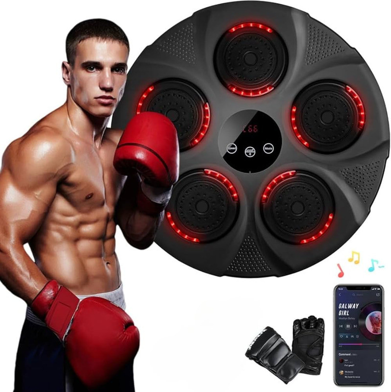 DRUMSTONE Upgraded Music Boxing Machine, Interactive Rhythm Training - 15 Years Warranty Uppercut Bag(Medium, 14 inch)