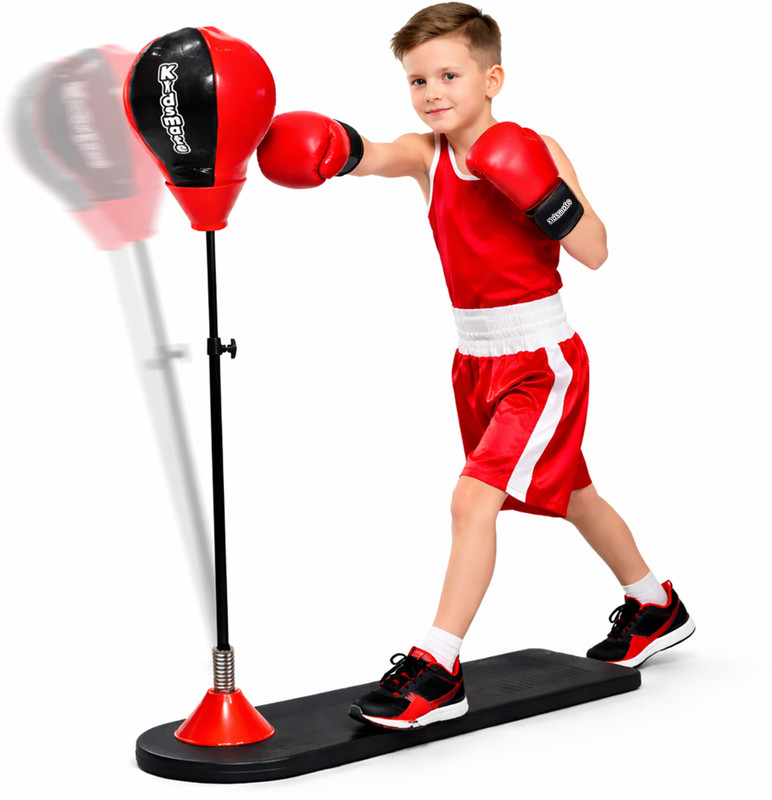 Kidsmate Power Punch Boxing Punching Stand for Kids with Gloves & Pump, Fitness Training Standing Bag(Heavy, 13 inch)