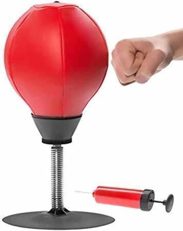 IRIS Desktop Punching Speed Bags Stress Buster Ball Adults Kids Home Workout Exercises Standing Bag(Small, 45 cm)