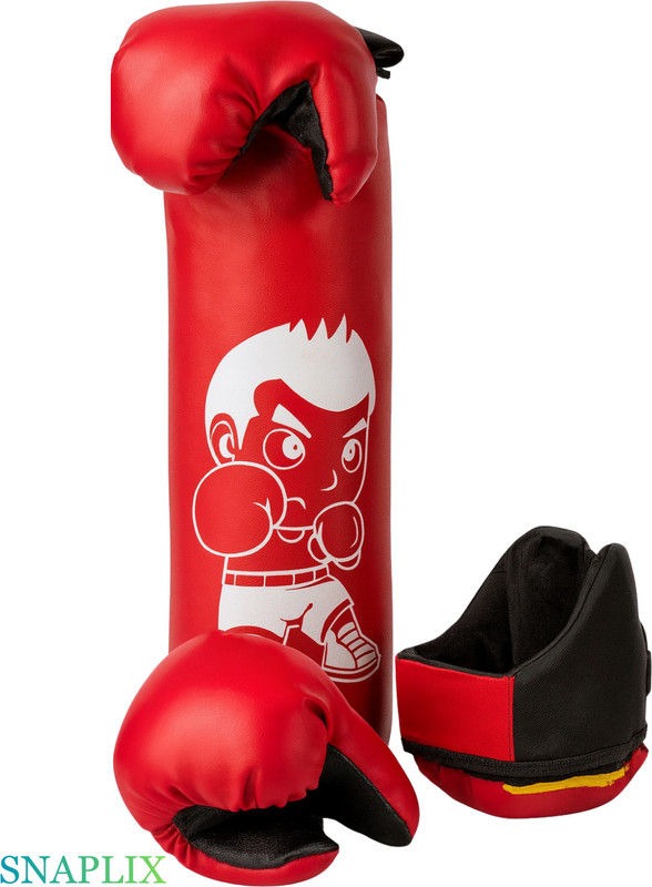 Snaplix Kickboxing Bag Kit with Chains and Gloves Combo Hanging Bag(Junior Boxing Kit, 22 inch)