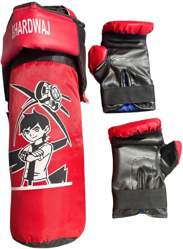 Bhardwaj sports Punch Filled Kids Set Suitable For 5 To 10 Years Childrens Boxing Kit Hanging Bag(small boy, 21 inch)