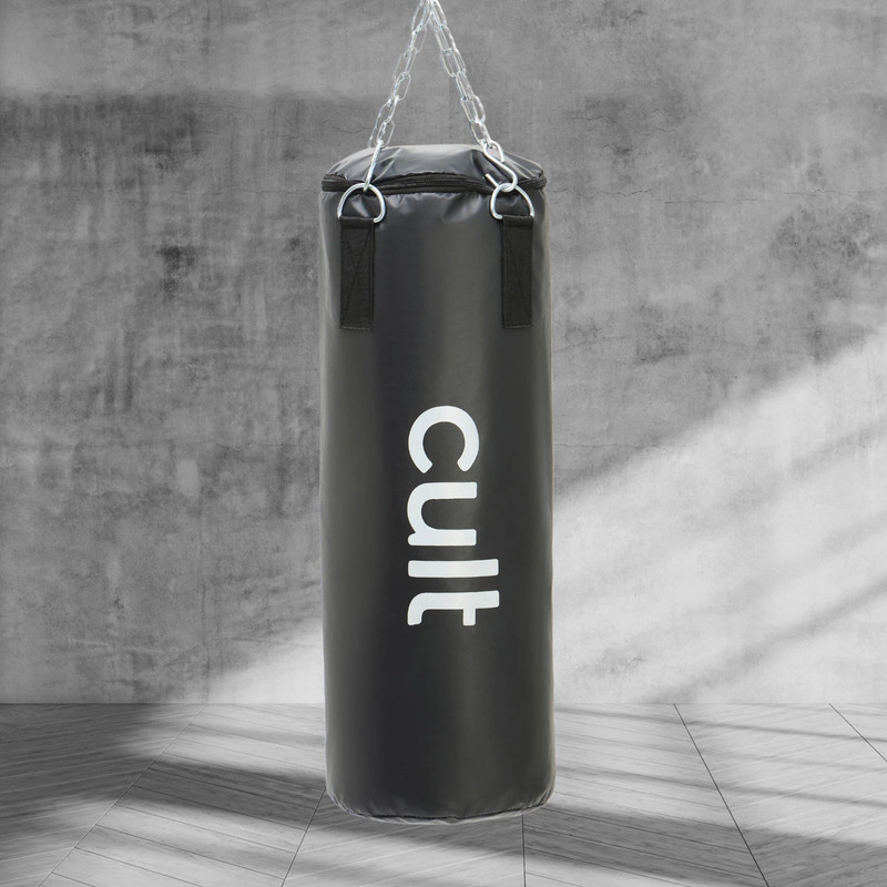 Cult Punching Bag Black-4ft with Hand wrap Hanging Bag(4 Ft, 48 inch)