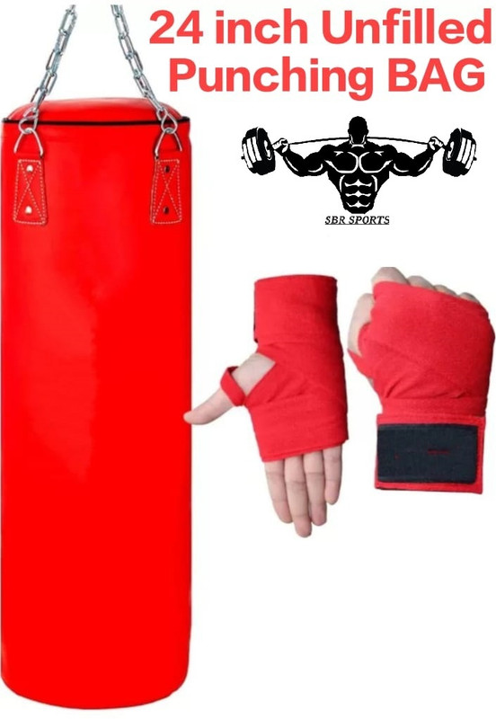 VICTORY Unfilled Heavy Premium Boxing Bag with Boxing Hand Wrap with Chain Hanging Bag(3 Feet, 36 inch)