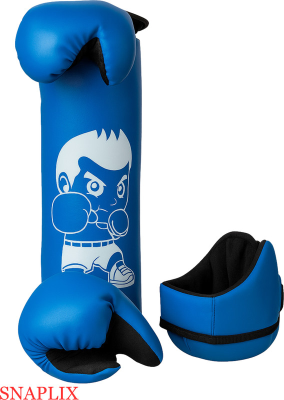 Snaplix Active Kids Punching Set with Spring Base for Safe Indoor Energy Burn Hanging Bag(Junior Boxing Kit, 22 inch)