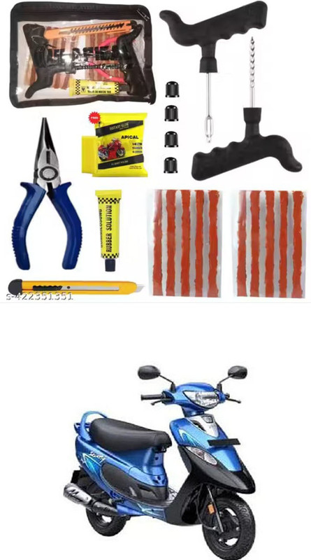 APICAL New Puncture Repair Tool Kit With (Storage Bag ) For Scooty Pep+ Tubeless Tyre Puncture Repair Kit