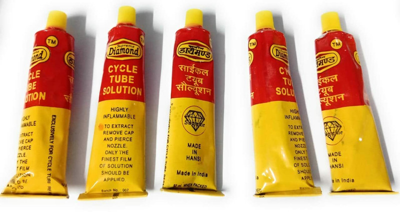 SEAHORSE POLYMERS Cycle Tube Solution/Adhesive Solution Pack of 5 Pieces Rubber Solution Use for Tubed Tyre Puncture Repair Kit