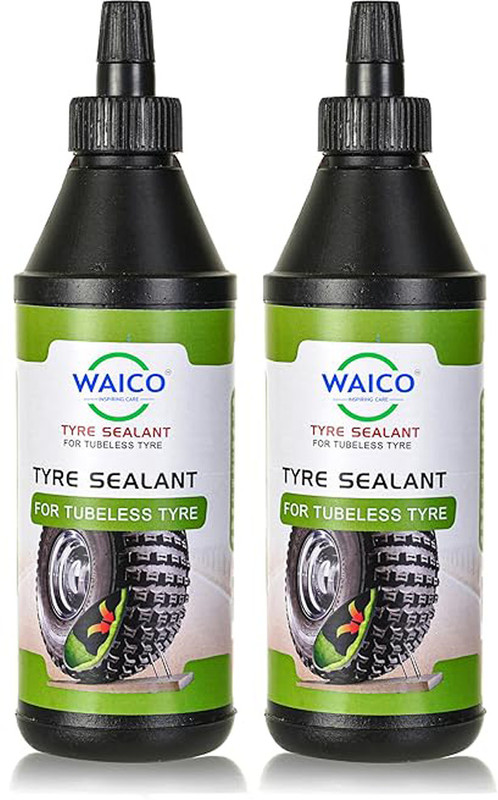 WAICO Tubeless Tyre Sealant 2X350mL Anti Puncture Liquid Gel for Bike, Scooty & Car Tubeless Tyre Puncture Repair Kit