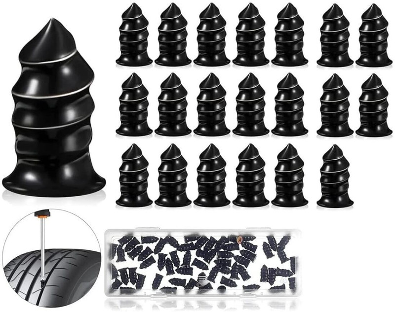 Jiyancreation 10Pcs Fast acting self-service tire repair rubber screws Tubed Tyre Puncture Repair Kit