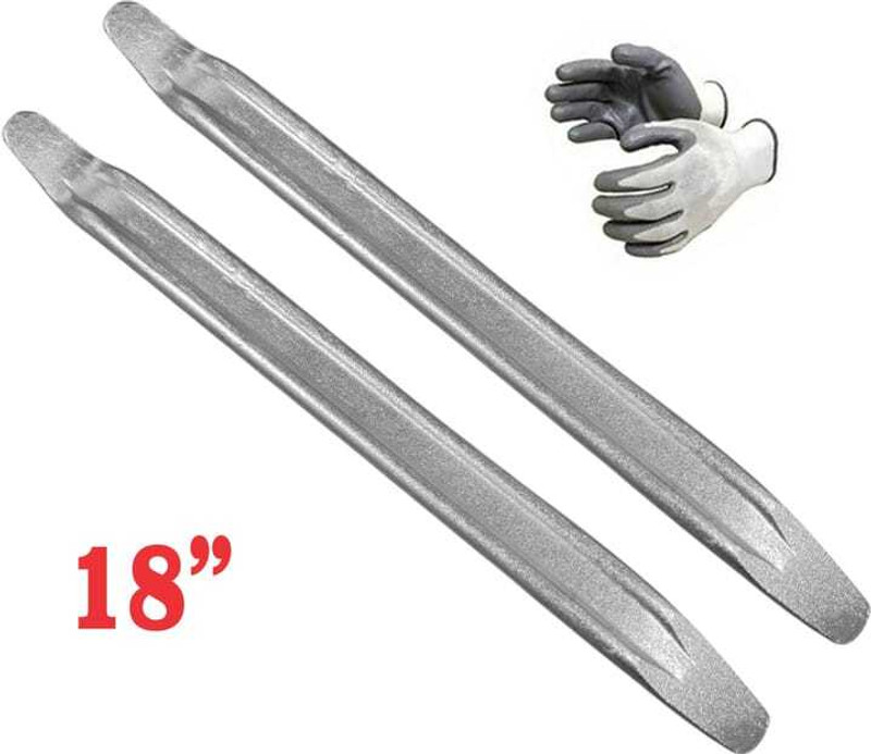 HEAVY DUTY Tyre Lever Set, 18 Inch, Alloy Steel Chrome Plated 2 pc Vehicle Tool Kit