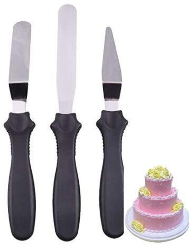 styletrading Professional Offset Spatula Set with Plastic Handle Single Blade Cake Leveler