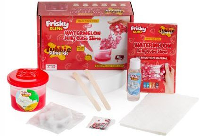 frisky slime DIY Kiwi Jelly Cube Slime Kit for Kids Green Putty Toy