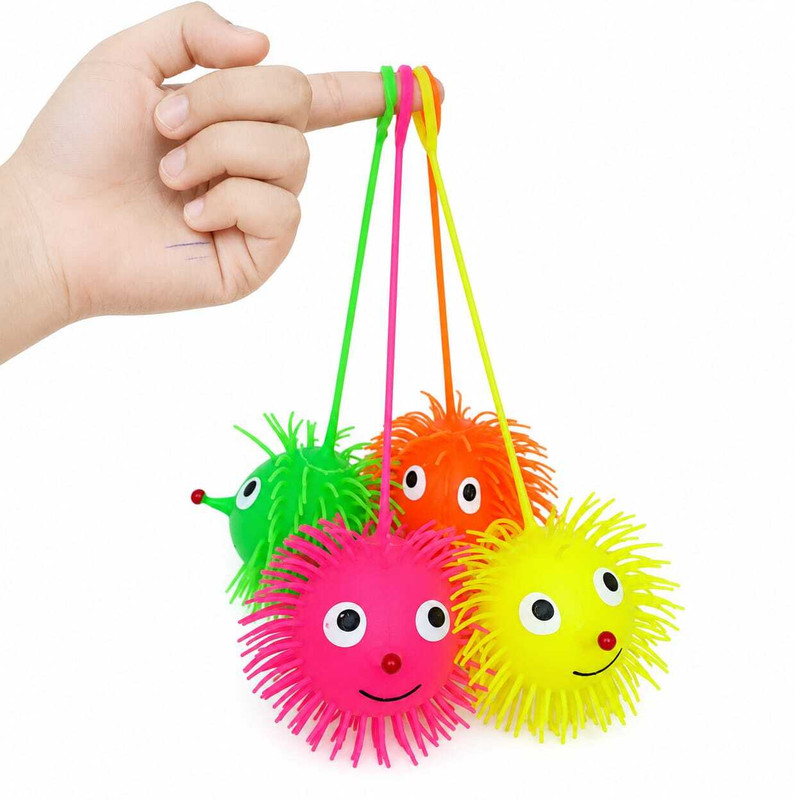 WINKLY Glow Light Puffer Soft Balls with Long Nose Toy for Kids  - 10 cm(Multicolor)