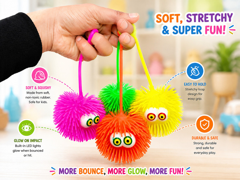 WINKLY LIGHT PUFFER BALL Multicolor Putty Toy