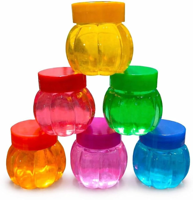 jnj Colorful Crystal Slime for Kids Pack of 6 Mini Transparent Slime Jars with Lids Multicolor Putty Toy