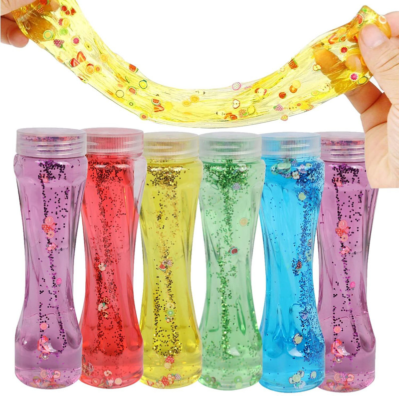 4AJ BAZAAR Fruity Glittery Crystal Clay Jelly Slime in for Girls Multicolor Putty Toy