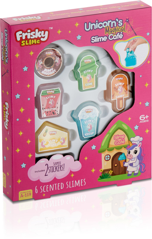 frisky slime Unicorn’s Magical Slime Café – Frisky Premium Scented Slime Set for Kids Multicolor Putty Toy
