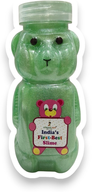 Curious Bud Green Scented Clay Slimes (Teddy) with Cute Toy inside Multicolor Putty Toy Multicolor Putty Toy