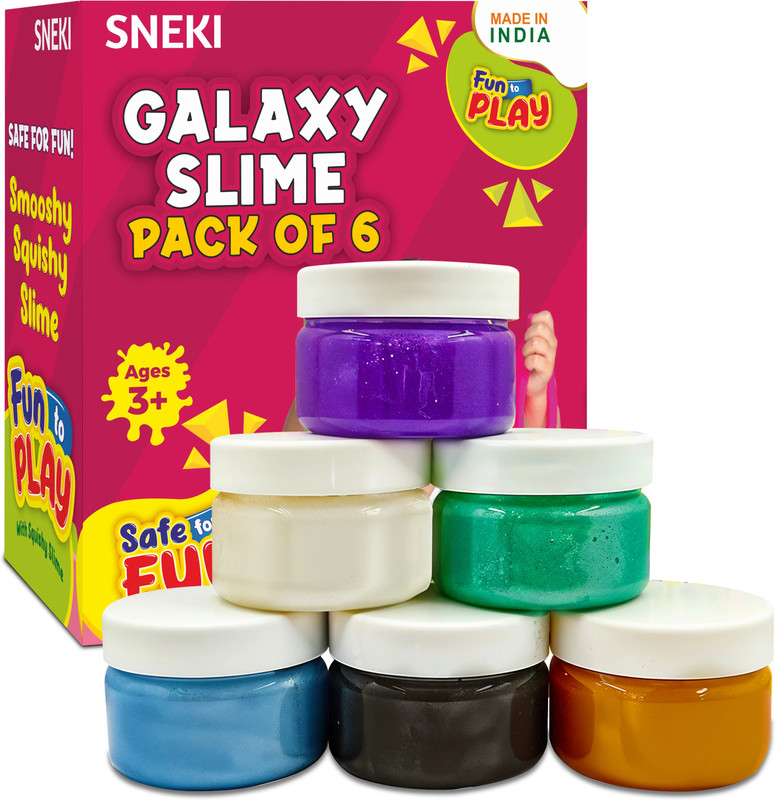 sneki (Pack of 6 Galaxy ) DIY Slime Scented Gel Jelly Toy Set Kit For Kids Girls Boy Multicolor Putty Toy