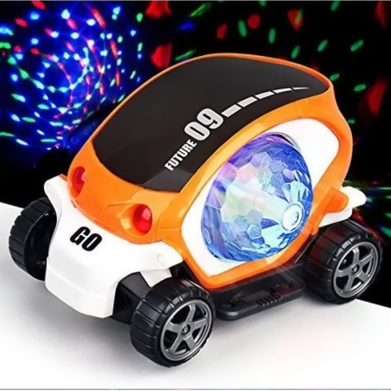 KPJN ENTERPRISES Rechargeable 360° Rotating Stunt Car with LED Lights and Sound Effects Multicolor Putty Toy