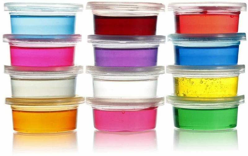 WHITE POPCORN 12 Pieces Crystal Slime Toy For Kids Soft Mud Slime Clay Non Sticky Bubble Making Muticular Slime Play Toy Gift Set For Kids 9PACK OF 12) Multicolor Putty Toy