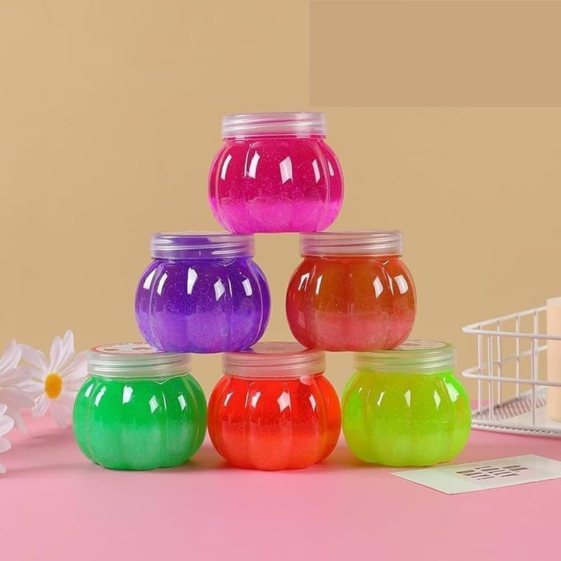 MJHUB Non-Toxic, 4 Big Bottle Assorted and sented Slime Multicolor Putty Toy Multicolor Putty Toy