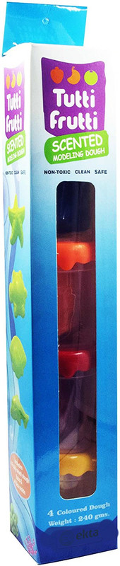 JAPSI Tutti Frutti Scented Modeling Dough| 4 Container of Scented Dough with Moulds Multicolor Putty Toy