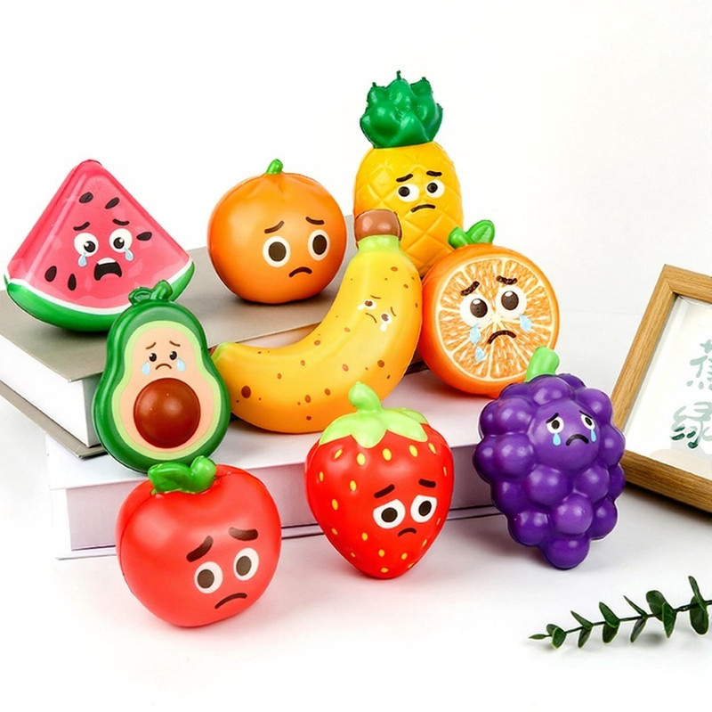 Samvardhan Pack of 1 Cute Fruit Stress Relief Squishy Toys for Kids & Adults Multicolor Putty Toy