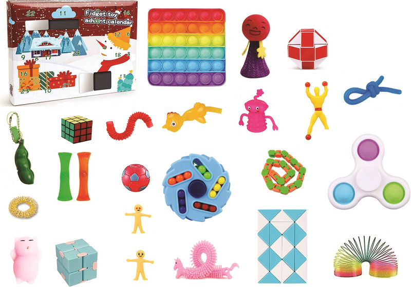 Chocozone Pack of 25 Stress Toys for Kids Squishy Toys for Kids Christmas Advant Calender Multicolor Putty Toy