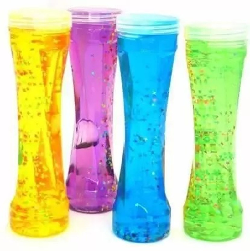 AKANSHA Designer and Pretty Crystal Colorful Sparkling Glittery Slime for Kids Pack of 4 Multicolor Putty Toy