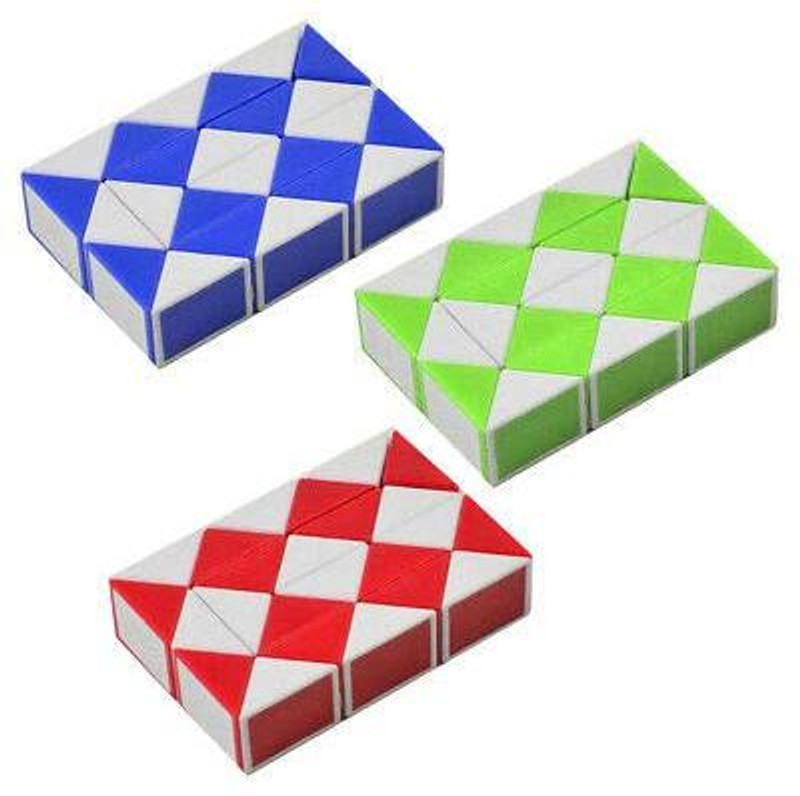 pmh Snake Puzzle Cube - Snake Speed Cube Puzzle Cube - 3 Cubes - Random Colours GAME Gag Toy
