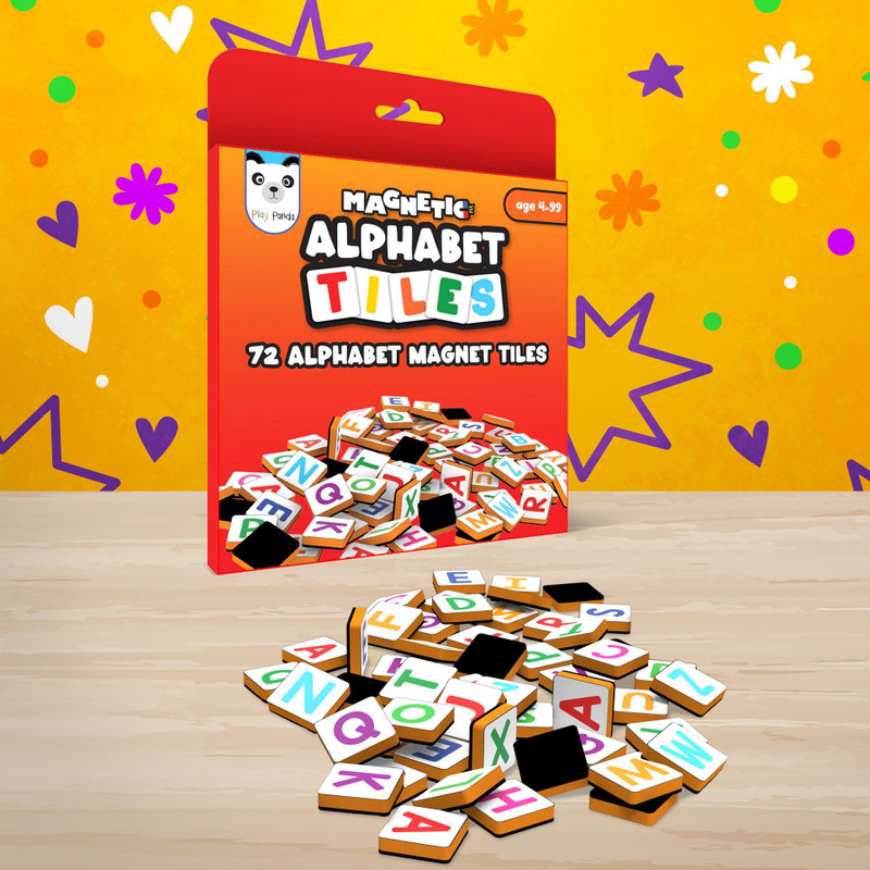 PLAY PANDA Magnetic Alphabet Tiles - 72 Magnetic Alphabet Tiles(144 Pieces)