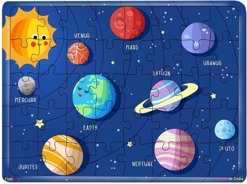 Fiddlys 40 Pcs Paperless Wooden Jigsaw Puzzle for Children (Solar System)(1 Pieces)